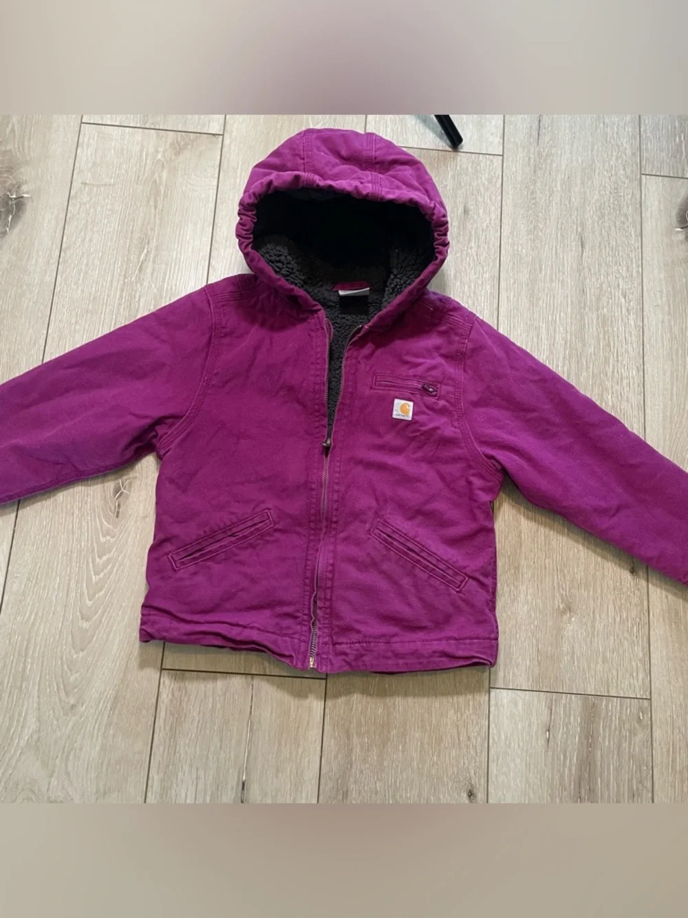 Carhartt Kids Plum Sherpa-Lined‎ Sierra Jacket Girls Workwear Gorpcore Coat 4-5